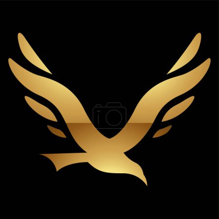 Golden Letter V Symbol on a Black Background - Icon 4