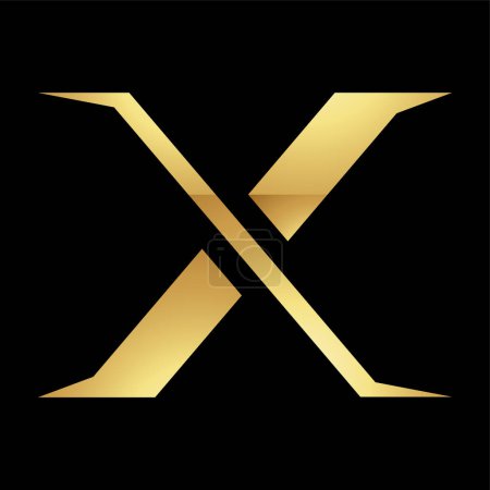 Golden Letter X Symbol on a Black Background - Icon 1