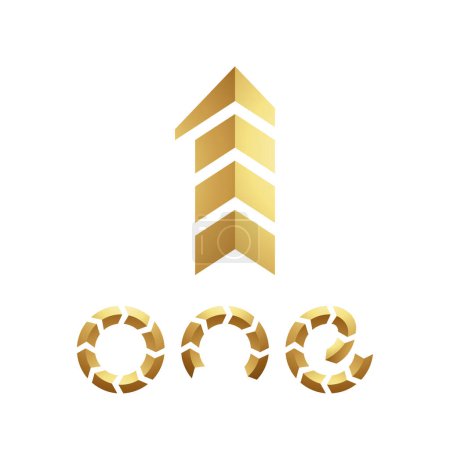 Téléchargez les illustrations : Symbole d'or pour le numéro 1 sur fond blanc - Icône 8 - en licence libre de droit