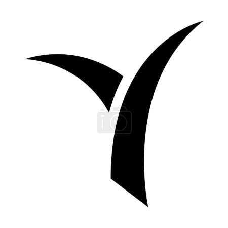 Ilustración de Hierba negra en forma de letra Y icono sobre un fondo blanco - Imagen libre de derechos