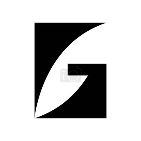 Ilustración de Icono de letra G rectangular negra sobre fondo blanco - Imagen libre de derechos
