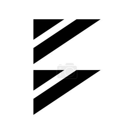 Ilustración de Bandera triangular negra en forma de letra B icono sobre un fondo blanco - Imagen libre de derechos
