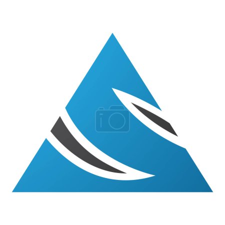 Illustration for Blue and Black Triangle Shaped Letter S Icon on a White Background - Royalty Free Image