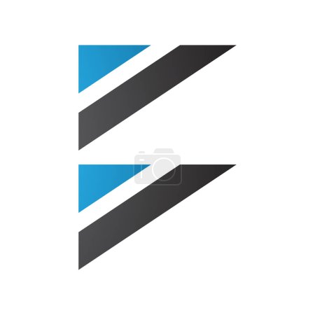 Ilustración de Bandera triangular azul y negra con forma de letra B Icono sobre fondo blanco - Imagen libre de derechos