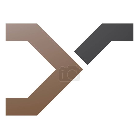 Ilustración de Interruptor de carril marrón y negro en forma de letra Y icono sobre un fondo blanco - Imagen libre de derechos