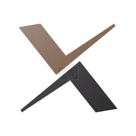 Ilustración de Marrón y Negro garrapata en forma de letra X icono sobre un fondo blanco - Imagen libre de derechos