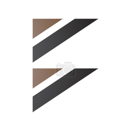 Ilustración de Bandera Triangular Marrón y Negro en forma de letra B icono sobre un fondo blanco - Imagen libre de derechos