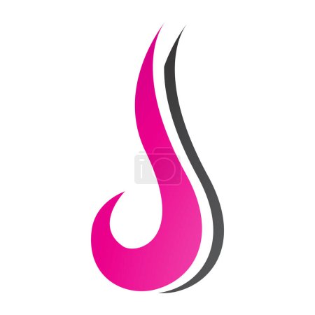 Illustration for Magenta and Black Hook Shaped Letter J Icon on a White Background - Royalty Free Image