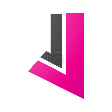 Illustration for Magenta and Black Letter J Icon with Straight Lines on a White Background - Royalty Free Image
