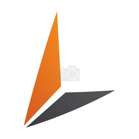 Téléchargez les illustrations : Icône orange et noire lettre L avec des triangles sur fond blanc - en licence libre de droit