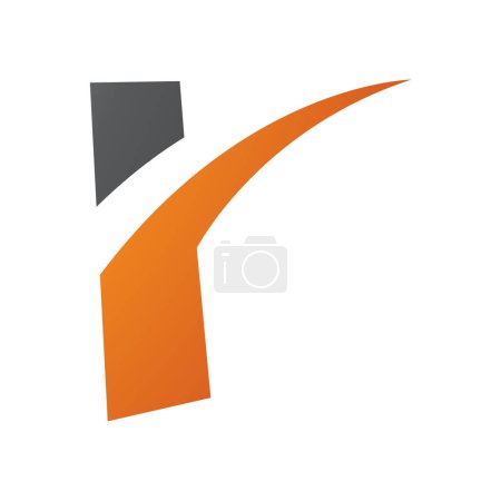 Ilustración de Naranja y Negro Spiky en forma de letra R icono sobre un fondo blanco - Imagen libre de derechos