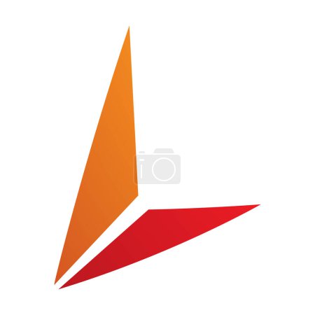 Téléchargez les illustrations : Icône orange et rouge lettre L avec des triangles sur fond blanc - en licence libre de droit
