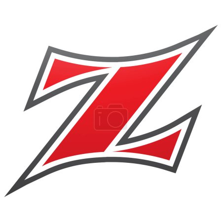 Ilustración de Arco Rojo y Negro en forma de letra Z icono sobre un fondo blanco - Imagen libre de derechos