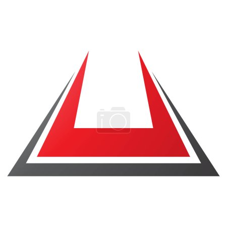 Ilustración de Rojo y negro negrita en forma de espiga letra U icono sobre un fondo blanco - Imagen libre de derechos