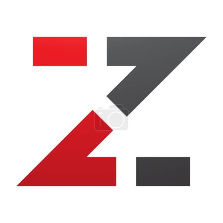 Téléchargez les illustrations : Ligne pointillée rouge et noire en forme de lettre Z Icône sur fond blanc - en licence libre de droit