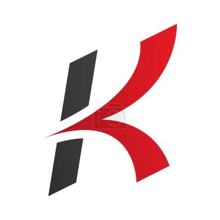 Téléchargez les illustrations : Flèche italienne rouge et noire en forme de lettre K Icône sur fond blanc - en licence libre de droit