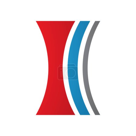 Ilustración de Lente cóncava roja y azul en forma de letra I icono sobre un fondo blanco - Imagen libre de derechos