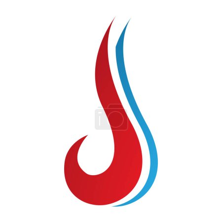 Illustration for Red and Blue Hook Shaped Letter J Icon on a White Background - Royalty Free Image
