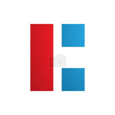 Ilustración de Icono de la letra C rectangular roja y azul sobre fondo blanco - Imagen libre de derechos