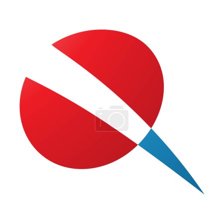 Téléchargez les illustrations : Vis rouge et bleue en forme de lettre Q Icône sur fond blanc - en licence libre de droit