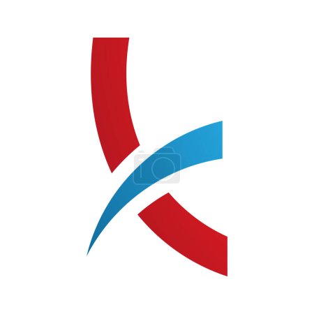 Illustration for Red and Blue Spiky Lowercase Letter K Icon on a White Background - Royalty Free Image
