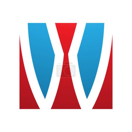 Ilustración de Letra cuadrada roja y azul W icono sobre un fondo blanco - Imagen libre de derechos