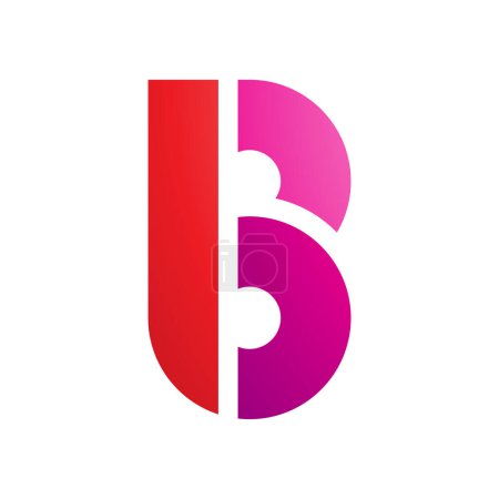 Ilustración de Disco Redondo rojo y magenta en forma de letra B icono sobre un fondo blanco - Imagen libre de derechos