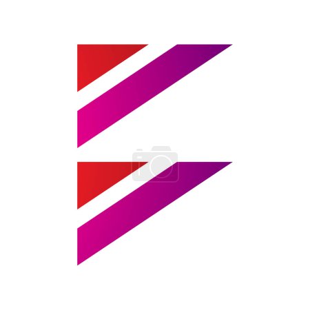 Ilustración de Bandera Triangular Roja y Magenta en Forma de Letra B Icono sobre un Fondo Blanco - Imagen libre de derechos