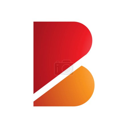 Ilustración de Rojo y naranja negrita letra B icono sobre un fondo blanco - Imagen libre de derechos