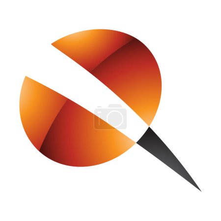 Ilustración de Naranja y Negro brillante tornillo en forma de letra Q icono sobre un fondo blanco - Imagen libre de derechos