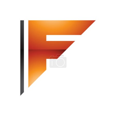Ilustración de Naranja y Negro Triangular brillante letra F icono sobre un fondo blanco - Imagen libre de derechos