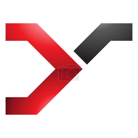Ilustración de Interruptor de carril brillante rojo y negro en forma de letra Y icono sobre un fondo blanco - Imagen libre de derechos