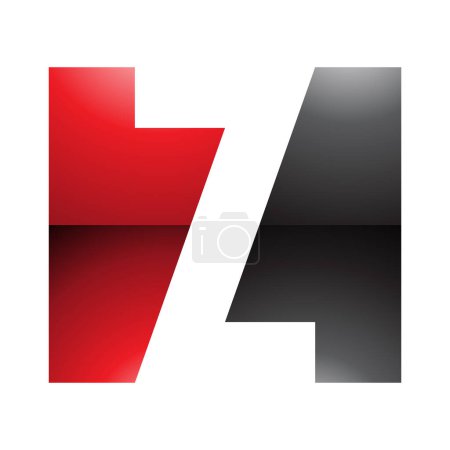 Illustration for Red and Black Glossy Rectangle Shaped Letter Z Icon on a White Background - Royalty Free Image