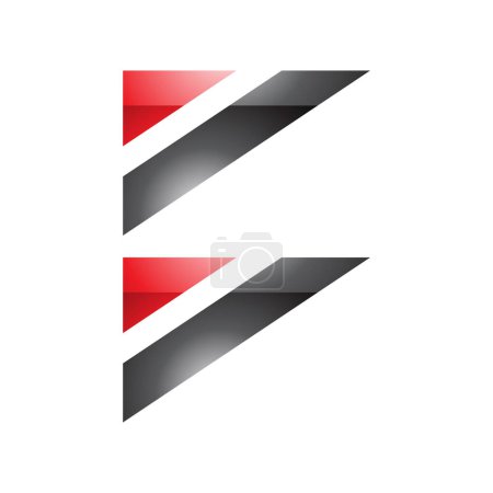 Ilustración de Bandera triangular brillante roja y negra con forma de letra B Icono sobre fondo blanco - Imagen libre de derechos