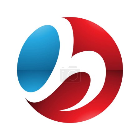 Ilustración de Rojo y azul brillante círculo en forma de letra H icono sobre un fondo blanco - Imagen libre de derechos