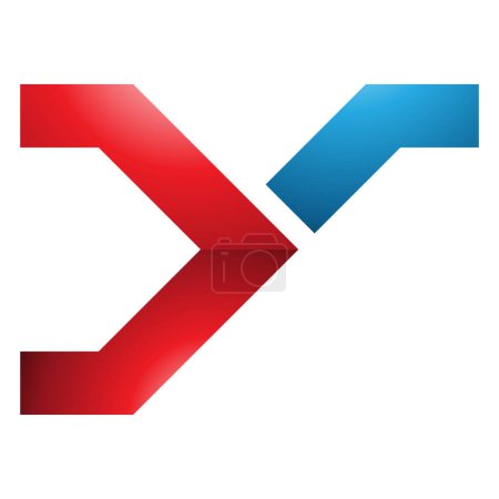 Ilustración de Interruptor de carril brillante rojo y azul en forma de letra Y icono sobre un fondo blanco - Imagen libre de derechos