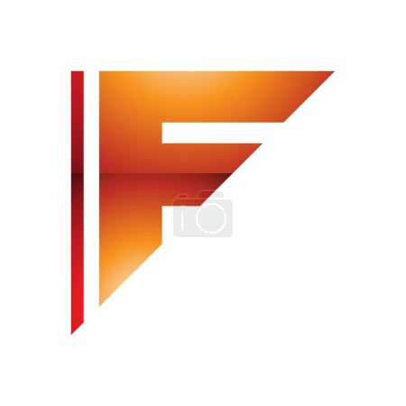 Ilustración de Rojo y naranja brillante triangular letra F icono sobre un fondo blanco - Imagen libre de derechos