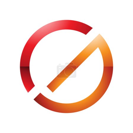Ilustración de Rojo y naranja delgada redonda brillante letra G icono sobre un fondo blanco - Imagen libre de derechos