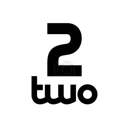Ilustración de Símbolo negro para el número 2 en un fondo blanco - Icono 3 - Imagen libre de derechos