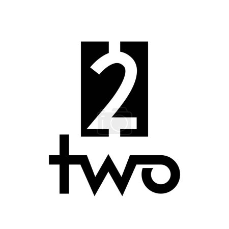 Téléchargez les illustrations : Symbole noir pour numéro 2 sur fond blanc - Icône 8 - en licence libre de droit