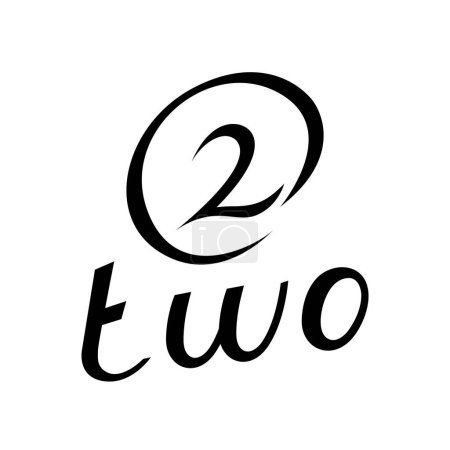 Ilustración de Símbolo negro para el número 2 en un fondo blanco - Icono 9 - Imagen libre de derechos