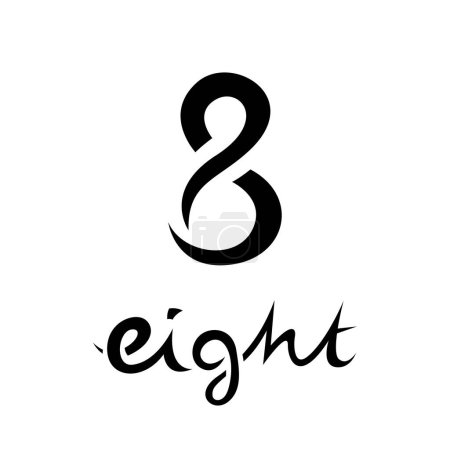Ilustración de Símbolo negro para el número 8 en un fondo blanco - Icono 7 - Imagen libre de derechos
