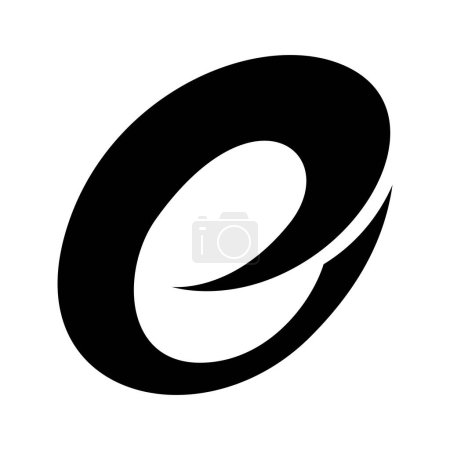 Ilustración de Black Abstract Lowercase Spiky Letter E Icono sobre fondo blanco - Imagen libre de derechos