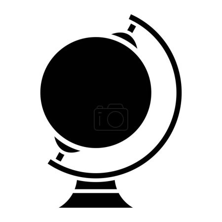 Téléchargez les illustrations : Black Abstract Globe Icône de papeterie sur fond blanc - en licence libre de droit