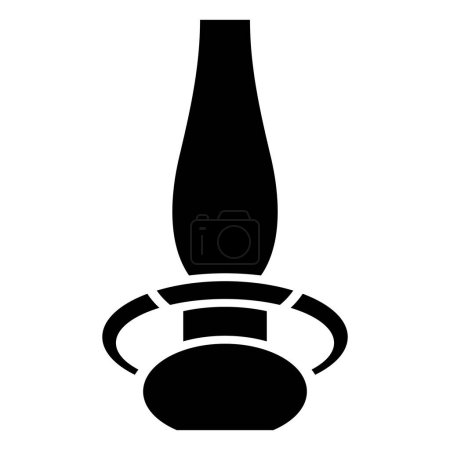 Illustration for Black Abstract Simplified Gas Lamp Icon on a White Background - Royalty Free Image