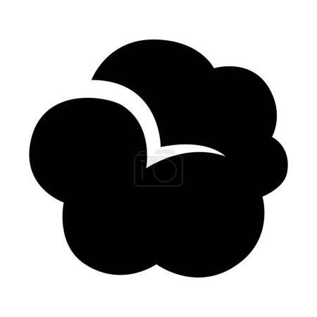 Illustration for Black Abstract Simplistic Puffy Cloud Icon on a White Background - Royalty Free Image