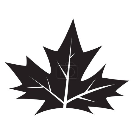 Illustration for Black Abstract Simplistic Vine Leaf Icon on a White Background - Royalty Free Image