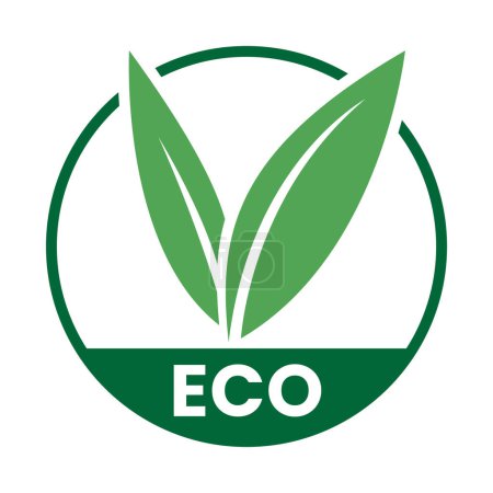 Téléchargez les illustrations : Icône écologique vert foncé avec feuilles en forme de V 2 sur fond blanc - en licence libre de droit