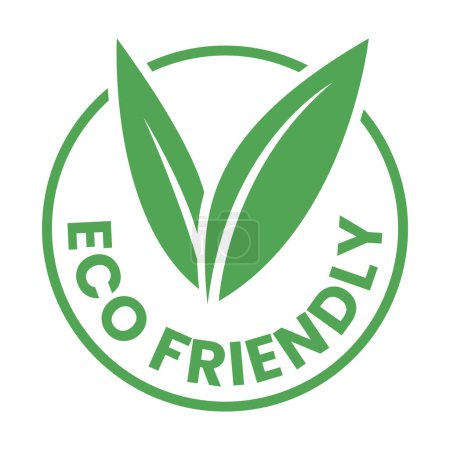 Téléchargez les illustrations : Icône écologique verte avec feuilles en forme de V 7 sur fond blanc - en licence libre de droit
