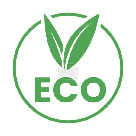 Téléchargez les illustrations : Icône écologique verte avec feuilles en forme de V 10 sur fond blanc - en licence libre de droit